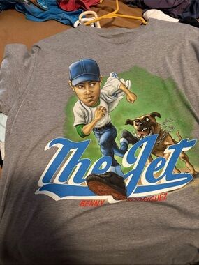 RSVLTS Men’s Large Sandlot The Jet Benny Rodriguez Graphic Tee - Gray